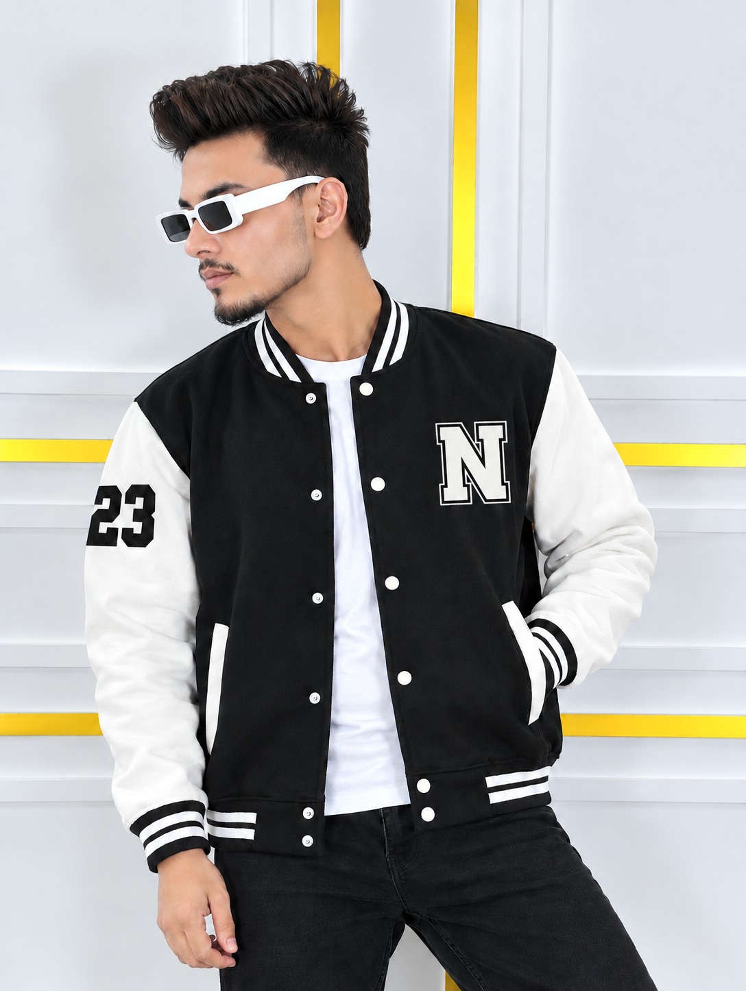 Stylish Cotton Varsity Jacket for Men | 300 GSM Premium Quality Photo 8