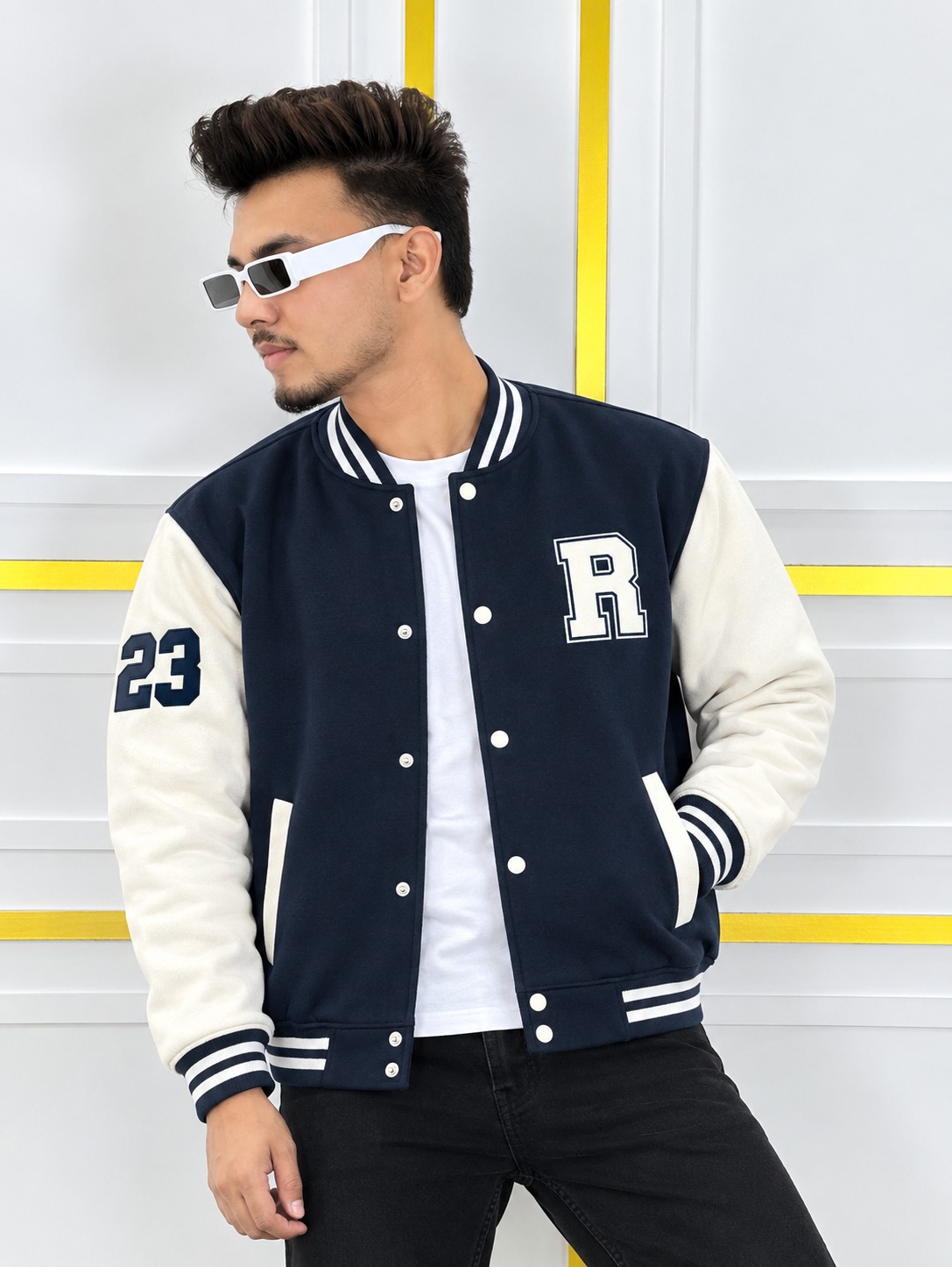 Stylish Cotton Varsity Jacket for Men | 300 GSM Premium Quality Photo 3