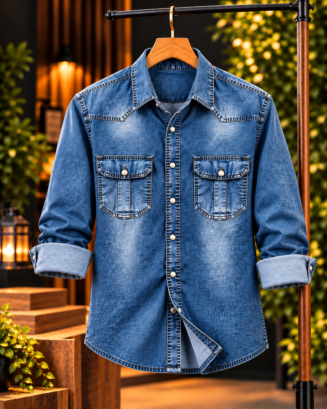 Premium Trendy Denim Shirt for Men | 220+ GSM Stylish Denim Photo 3