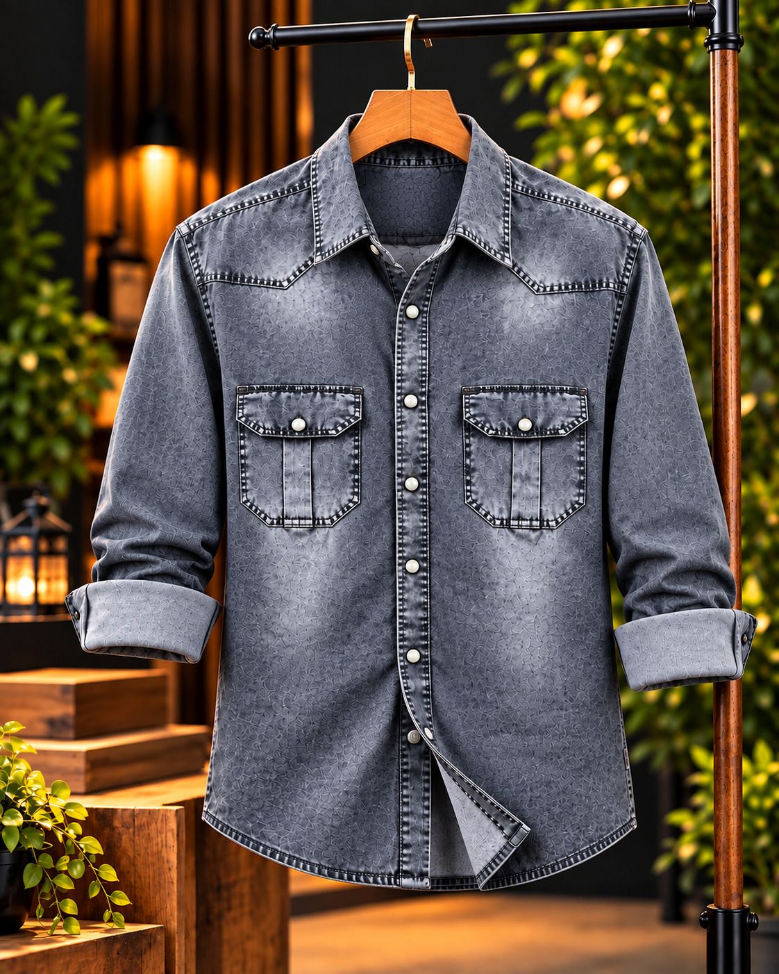 Premium Trendy Denim Shirt for Men | 220+ GSM Stylish Denim Photo 4