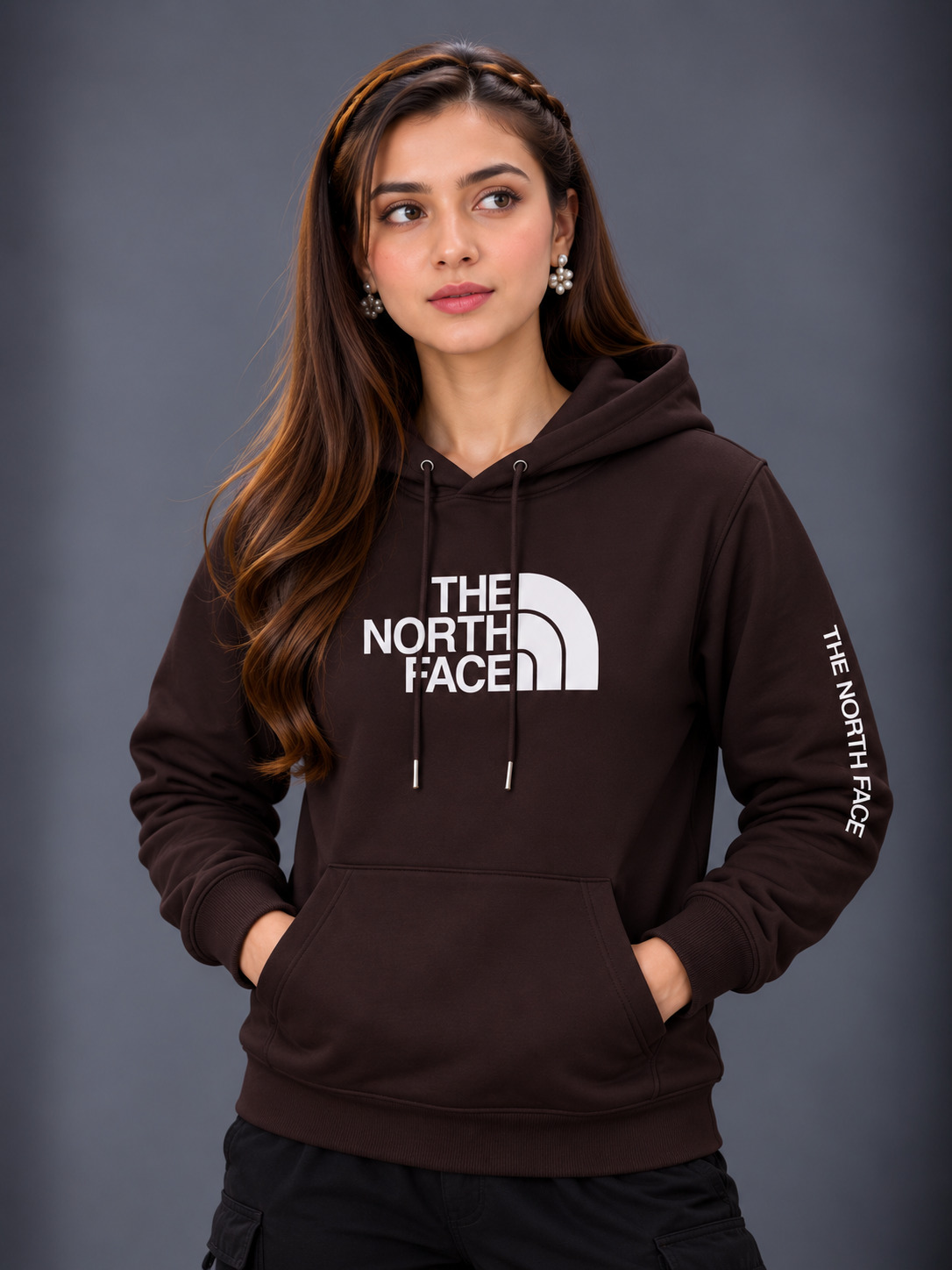 Premium Stylish Ladies North Face Hoodie | 330–350 GSM Cotton Photo 2