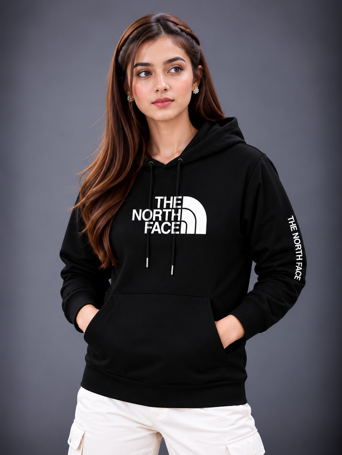 Premium Stylish Ladies North Face Hoodie | 330–350 GSM Cotton Photo 4