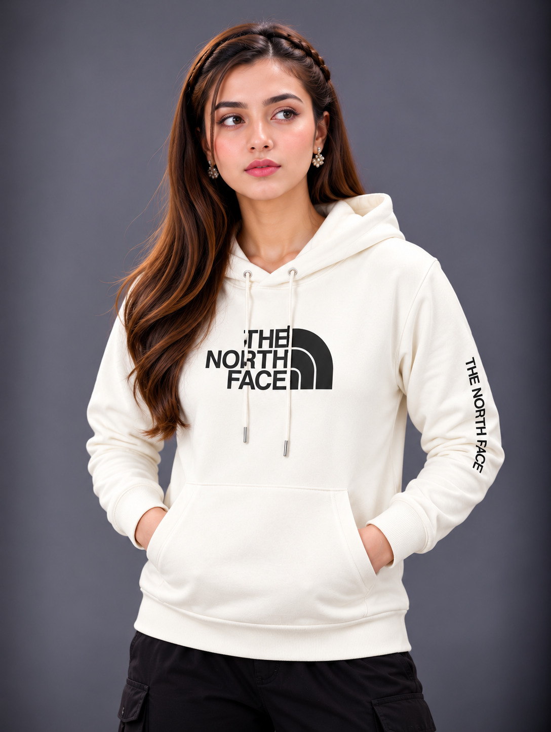 Premium Stylish Ladies North Face Hoodie | 330–350 GSM Cotton Photo 3