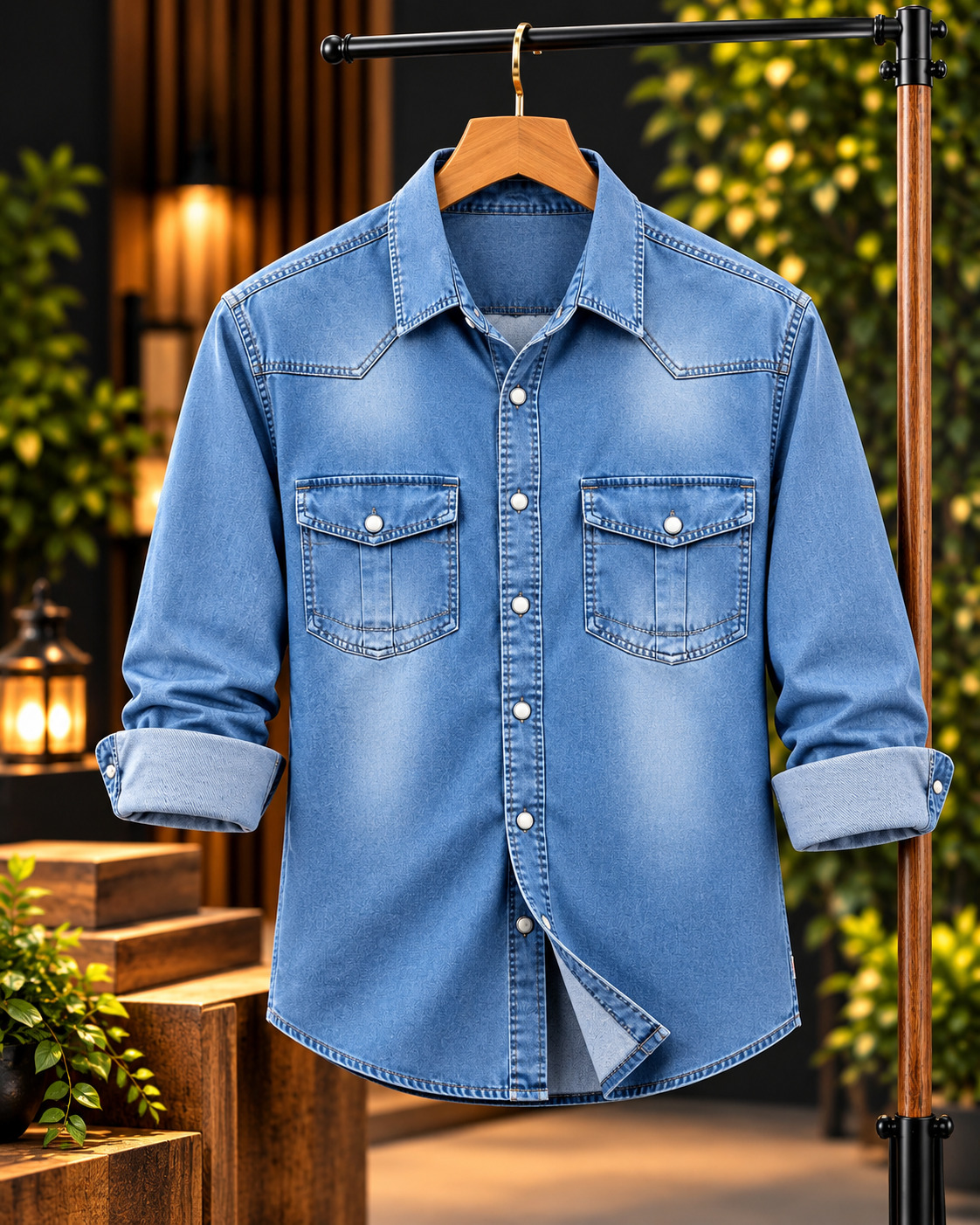 Premium Trendy Denim Shirt for Men | 220+ GSM Stylish Denim
